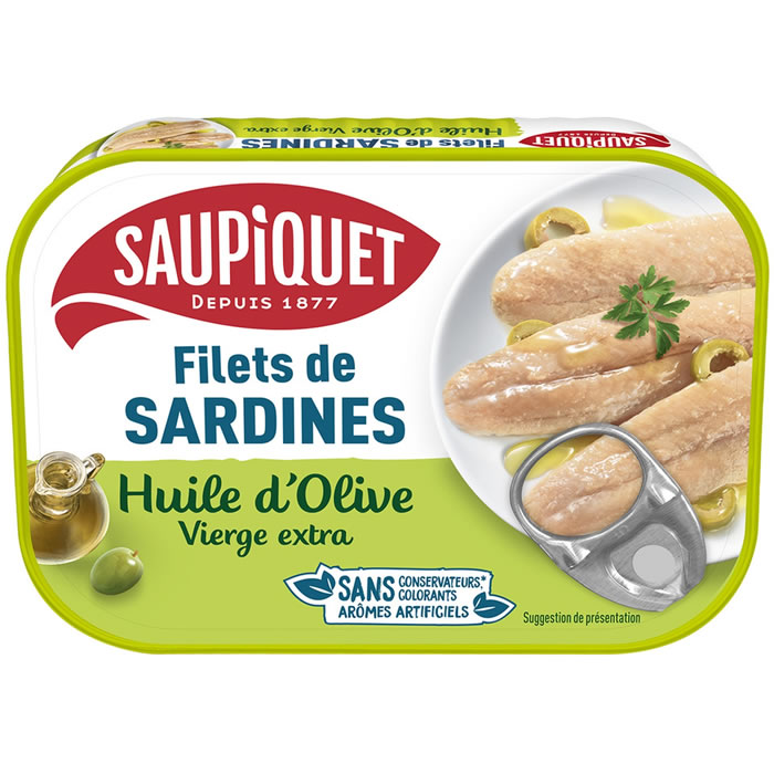 SAUPIQUET Filet de sardines sans arêtes à l'huile d'olive