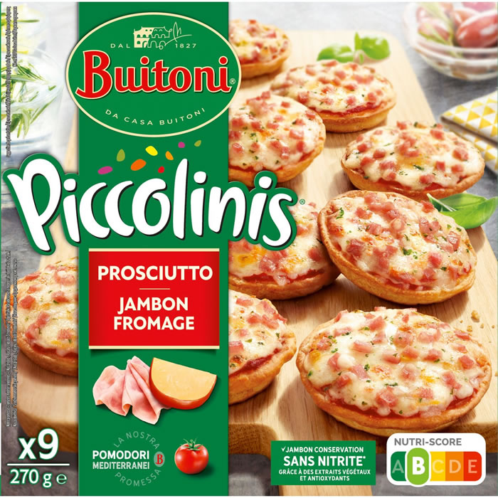 BUITONI Piccolinis Mini-pizzas au jambon et fromage