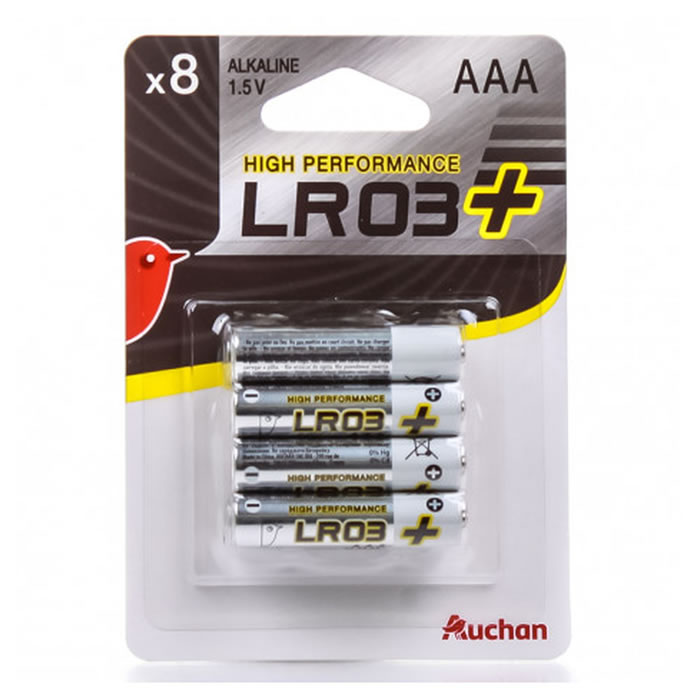 AUCHAN High Performance Piles alcaline LR03 - type AAA