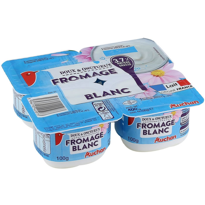 AUCHAN Fromage blanc 3.7% M.G