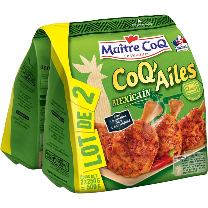 MAITRE COQ Mexicain Manchons de poulet marinés à la mexicaine micro-ondes