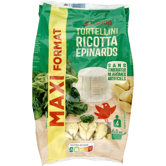 AUCHAN Tortellini au ricotta et épinards