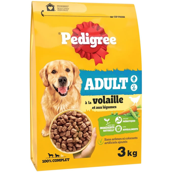 PEDIGREE Croquettes à la volaille et légumes pour chien adulte