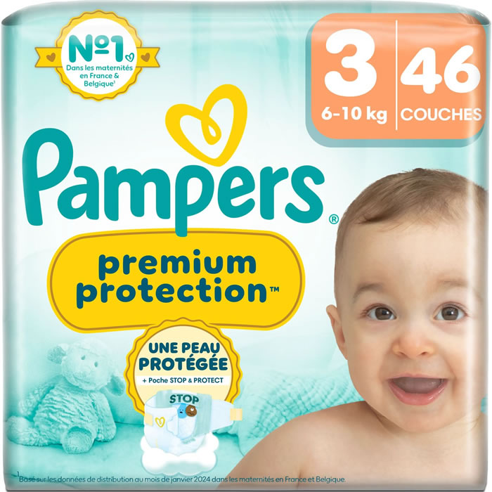 PAMPERS Premium Protection Couches taille 3 (6-10 kg)