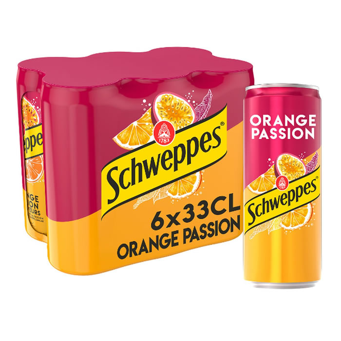 SCHWEPPES Boisson gazeuse à l'orange et à la passion