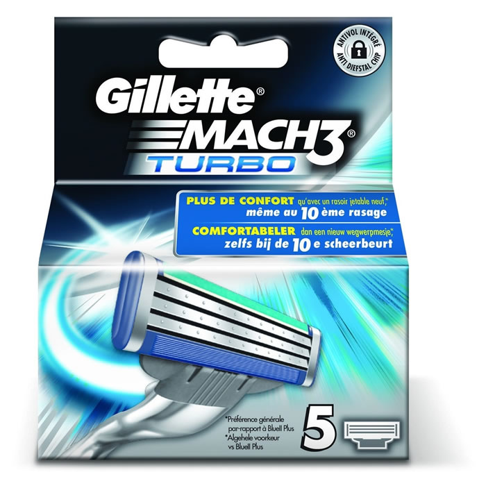 GILLETTE Mach 3 Turbo Recharge pour rasoir 3 lames