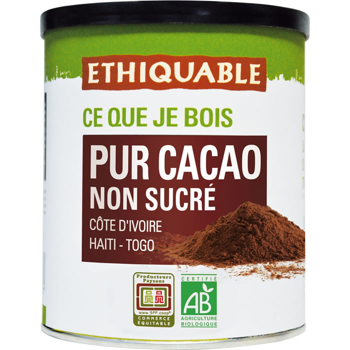 ETHIQUABLE Pur cacao en poudre non sucré bio