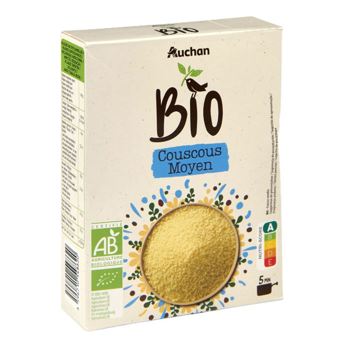 AUCHAN Couscous grain moyen bio