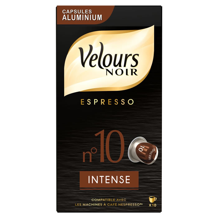 VELOURS NOIR Capsules de café espresso intense N°10