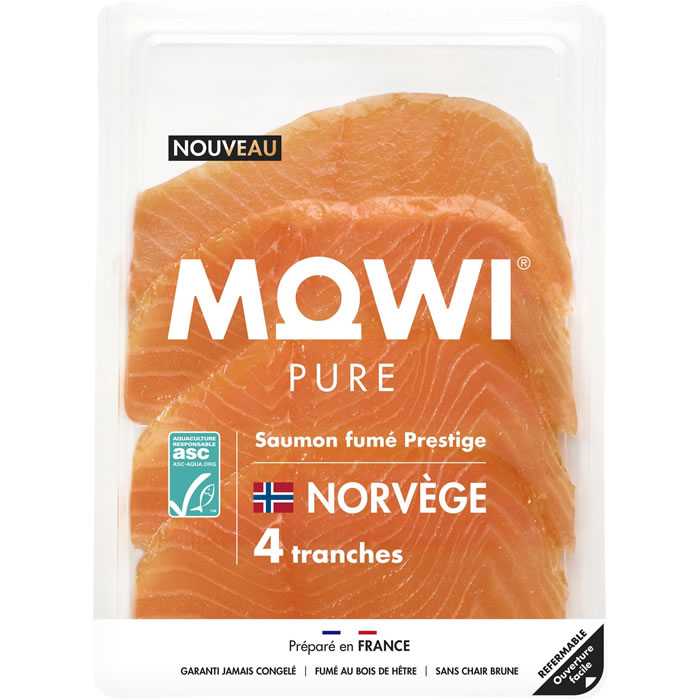 MOWI Saumon fumé prestige de Norvège label ASC