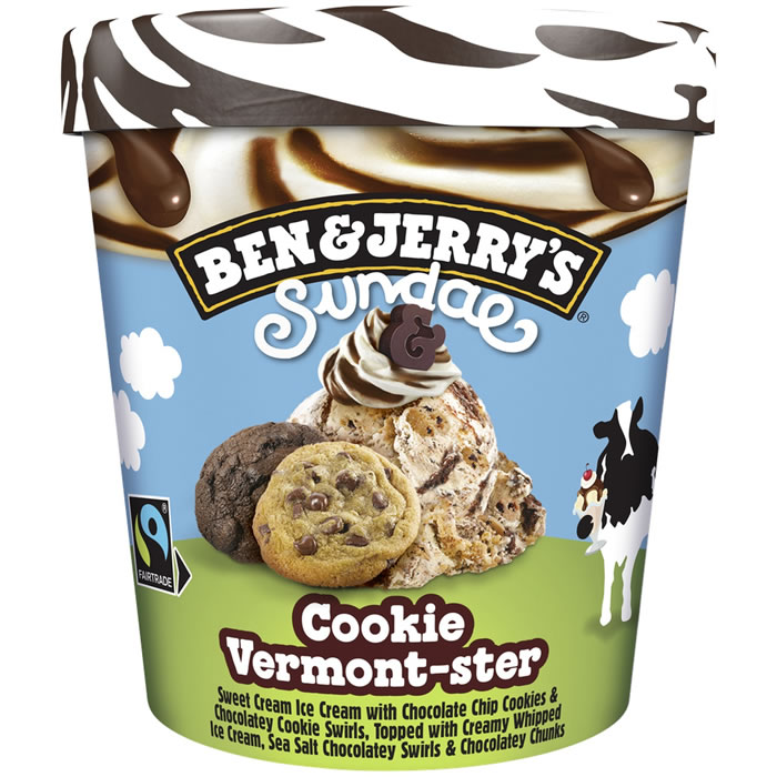 BEN & JERRY'S Sundae Crème glacée à la vanille et au cookie