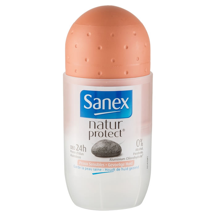 SANEX Natur Protect Déodorant bille à la pierre d'alun 24h