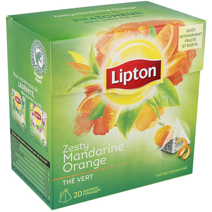 LIPTON Thé vert à la mandarine et orange