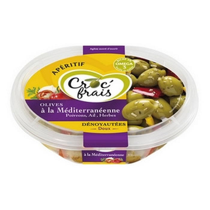 CROC' FRAIS Olives vertes dénoyautées à la méditerranéenne