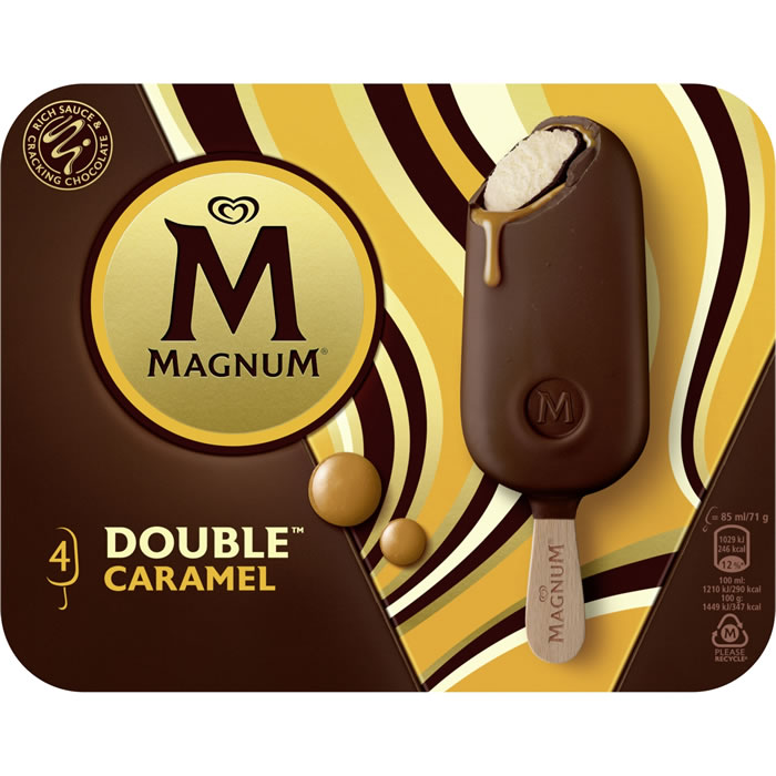 MAGNUM Double Bâtonnets glacés au caramel et chocolat