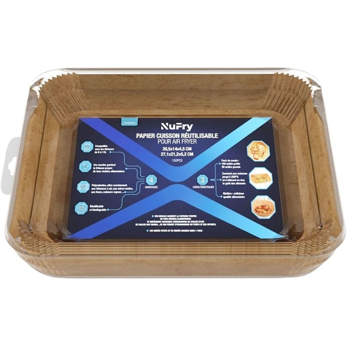 NUFRY Papier cuisson réutilisable pour air fryer
