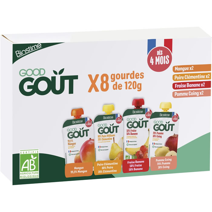 GOOD GOUT Dessert pomme, mangue, poire, fraise, banane dès 4 mois bio