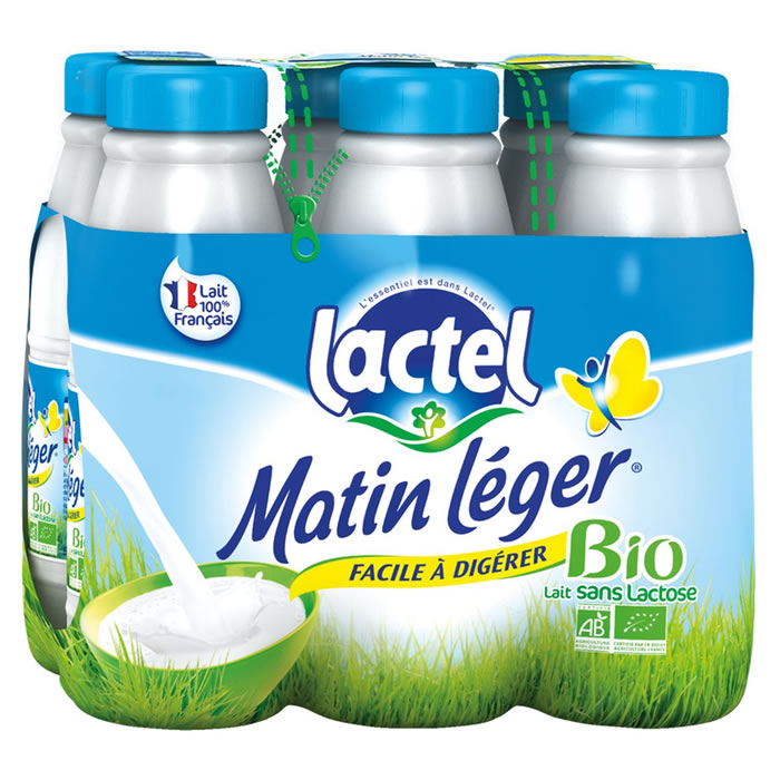 LACTEL Matin Léger Lait sans lactose bio UHT