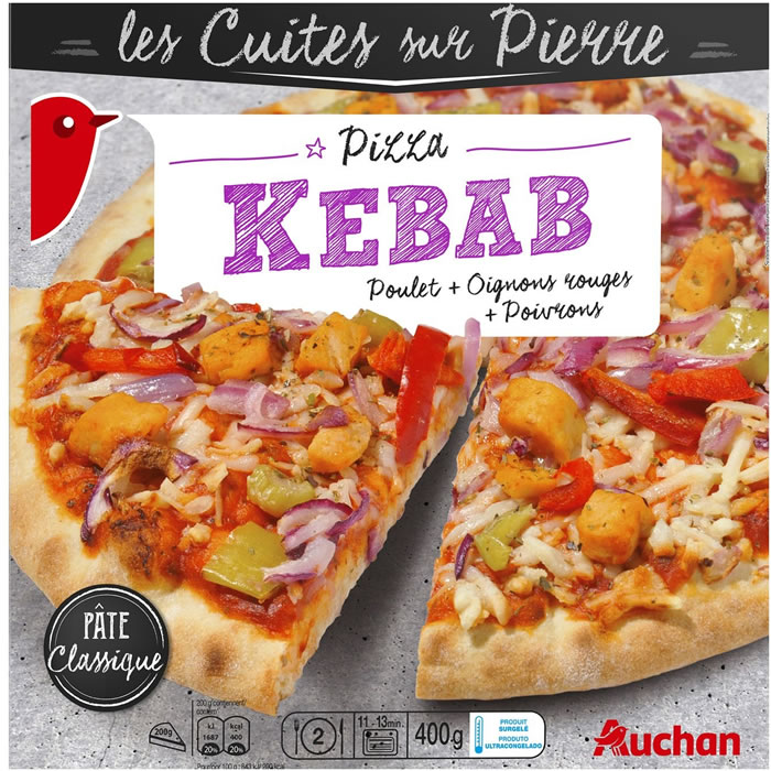 AUCHAN Les Cuites sur Pierre Pizza au kebab