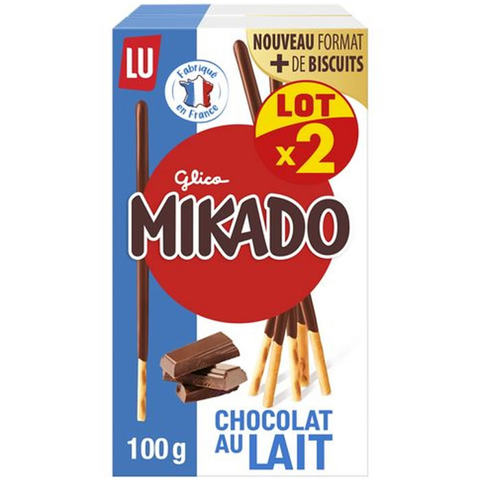 MIKADO Bâtonnets de biscuits nappés de chocolat au lait
