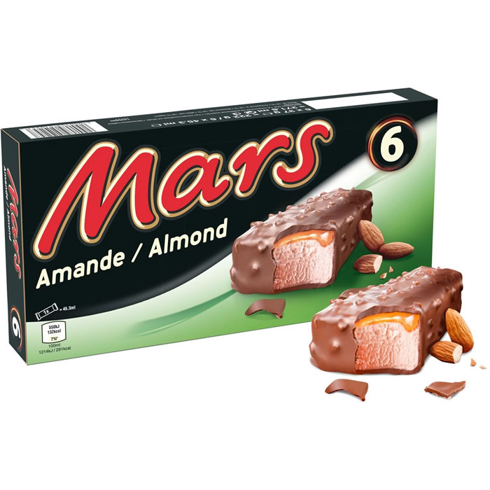 MARS Barres glacées au caramel beurre salé et amandes