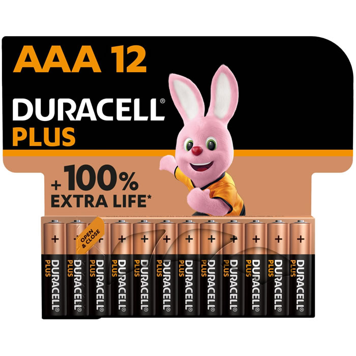 DURACELL Plus 12 piles alcaline LR03 - type AAA