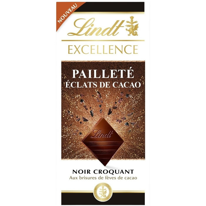 LINDT Excellence Tablette de chocolat noir à la fève de cacao
