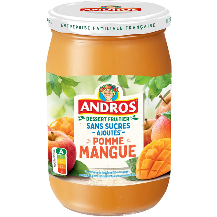 ANDROS Dessert pomme mangue sans sucres ajoutés