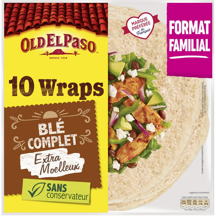 OLD EL PASO Wraps de blé complet