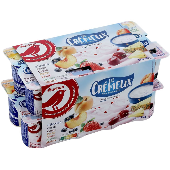 AUCHAN Panaché de yaourts aux fruits