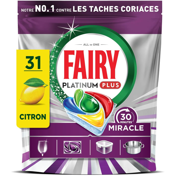 FAIRY Platinum Plus Capsules lave-vaisselle citron