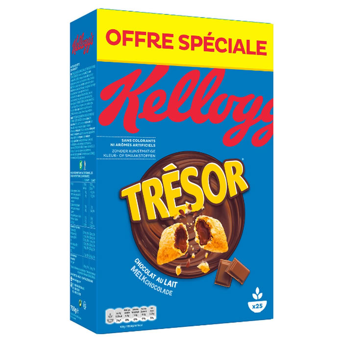 KELLOGG'S Trésor Céréales fourrées au chocolat au lait