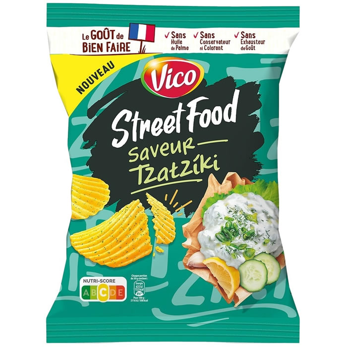 VICO Street Food Chips ondulées au tzatziki