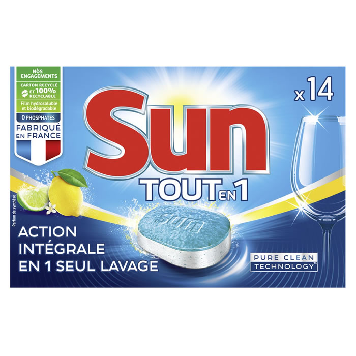 SUN Tout-En-1 Tablettes lave-vaisselle citron