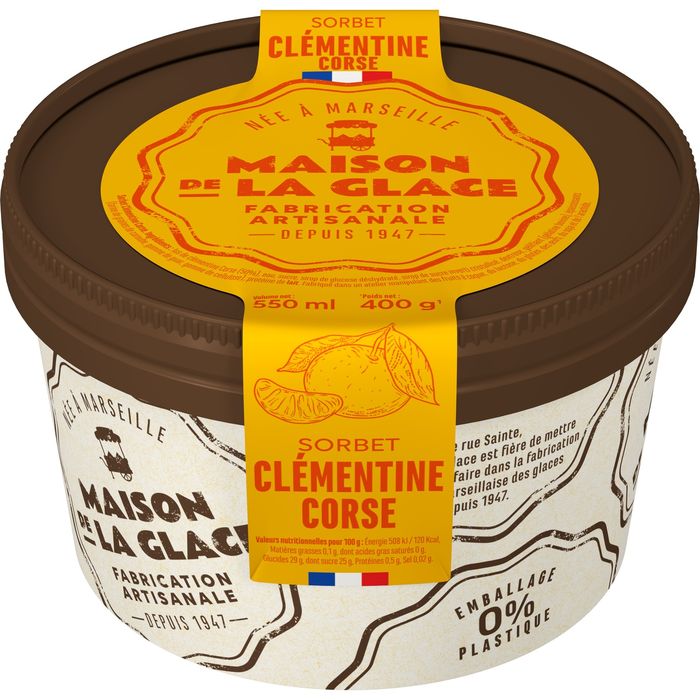 MAISON DE LA GLACE Sorbet glacé à la clémentine corse