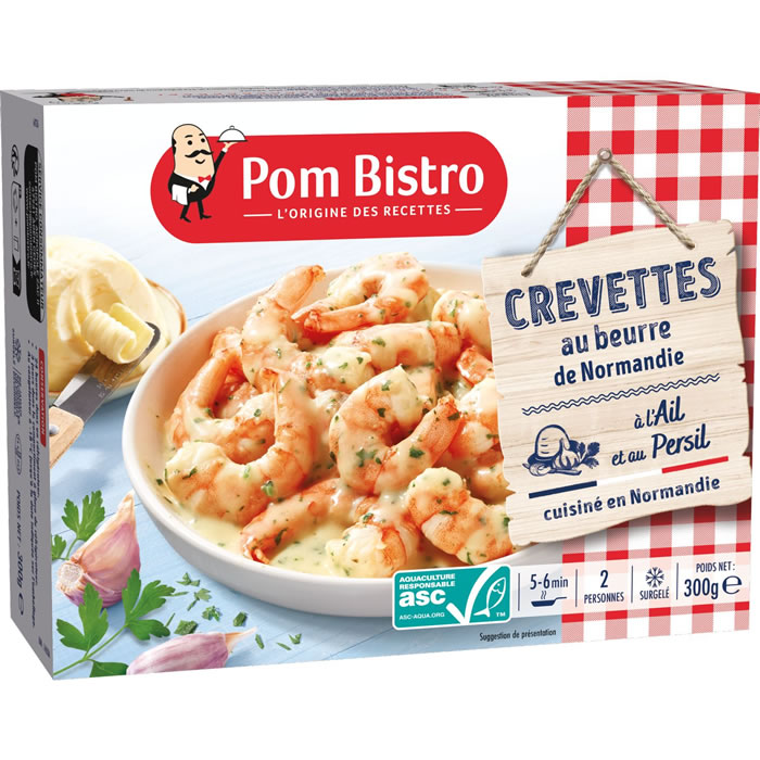 POM BISTRO Crevettes au beurre de Normandie, ail et persil