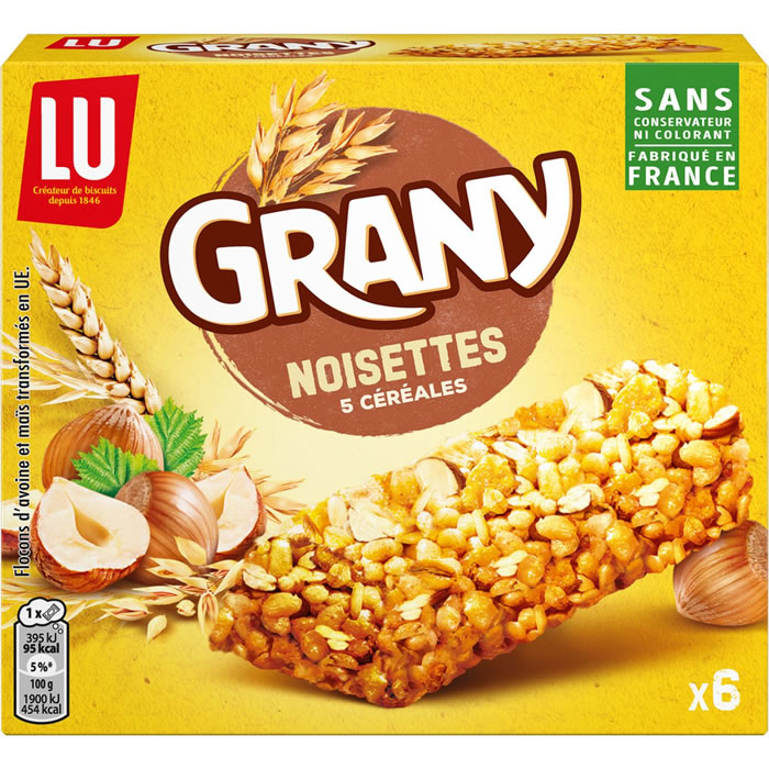 GRANY Barres céréalières aux noisettes et 5 céréales