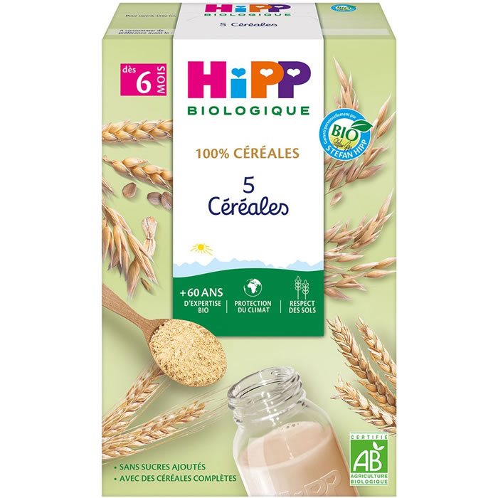 HIPP 5 Céréales en poudre bio dès 8 mois