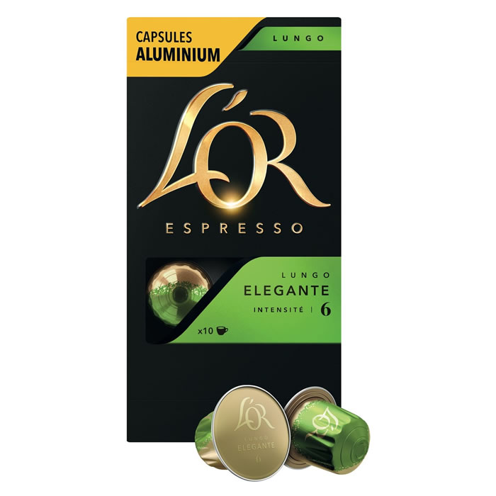 L'OR Espresso Capsules de café allongé elegante N°6