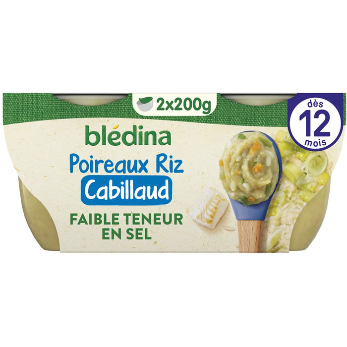 BLEDINA Crémeux de poireaux, riz et cabillaud dès 12 mois