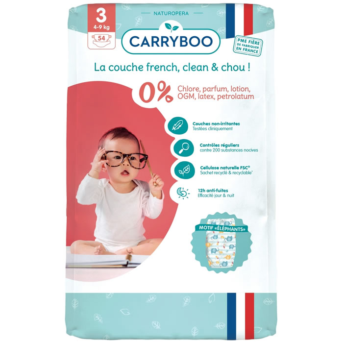 CARRYBOO Dermo Sensitives Couches écologiques taille 3 (4-9 kg)