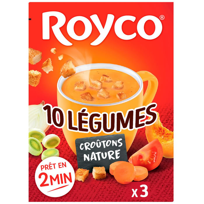 ROYCO : Soupe instantanée aux 10 légumes et croûtons nature