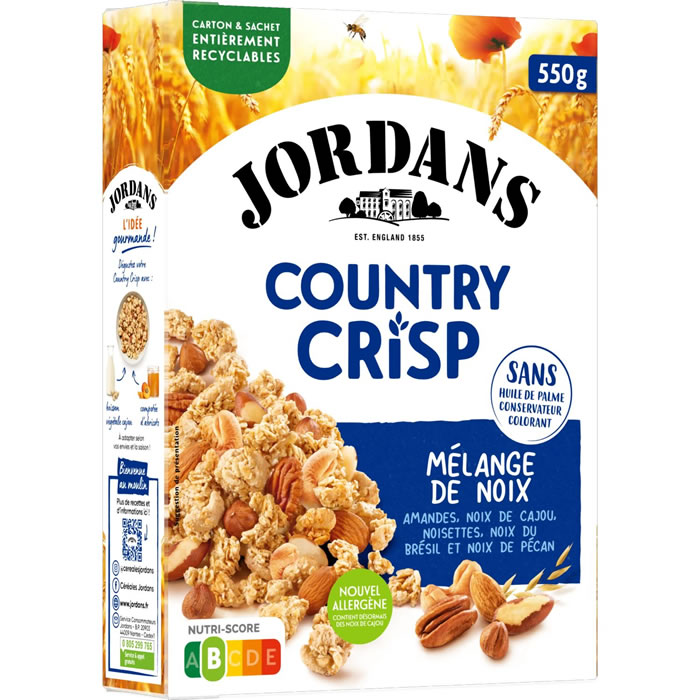 JORDANS Country Crisp Céréales mélange de noix