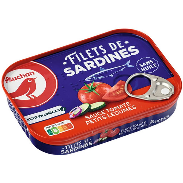 AUCHAN Filets de sardine tomate et petits légumes