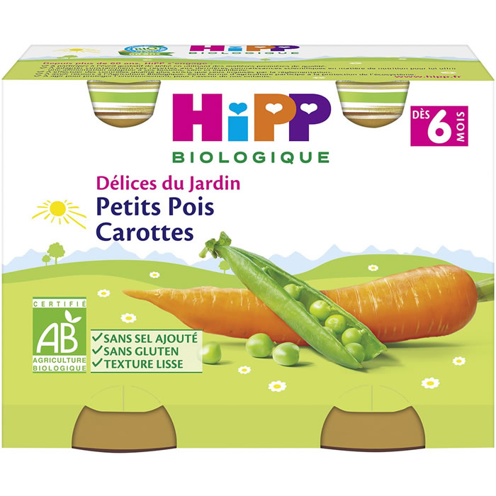 HIPP Petits pois carottes bio dès 6 mois