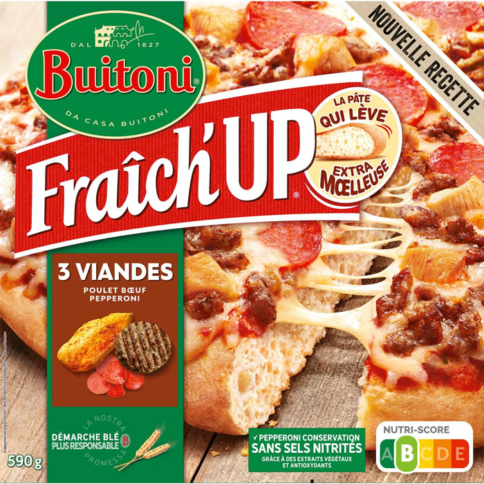 BUITONI Fraîch'Up Pizza 3 viandes