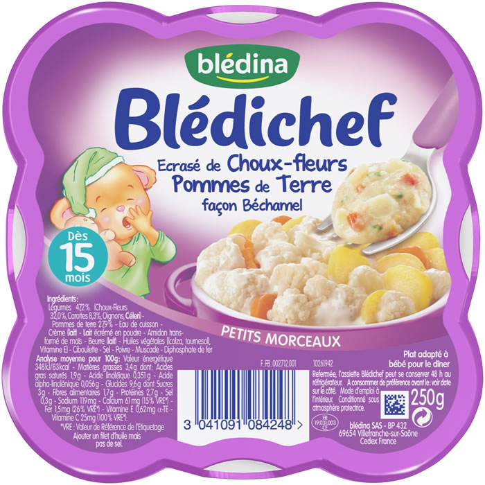 BLEDINA Blédichef Choux-fleur, pomme de terre et béchamel dès 15 mois