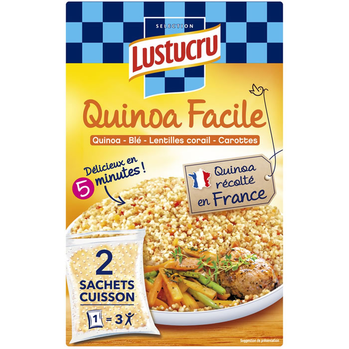 LUSTUCRU Mélange de quinoa, blé, lentilles et carottes