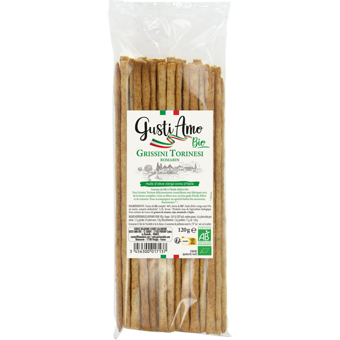 GUSTI AMO Gressins torinesi au romarin bio