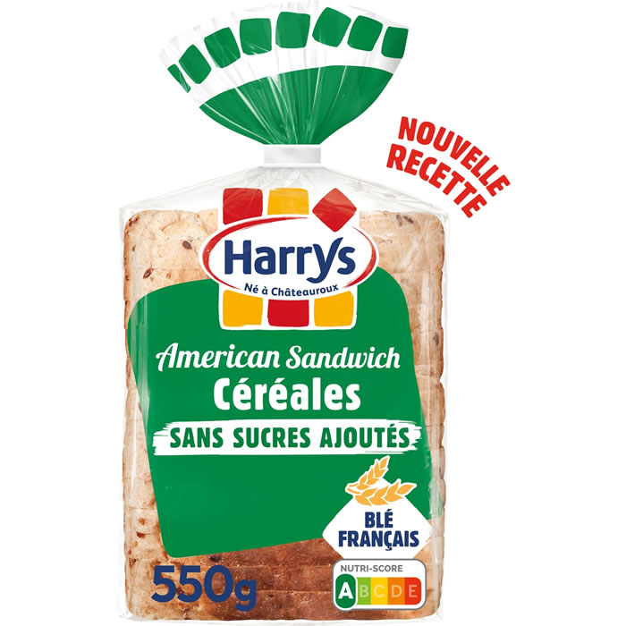 HARRYS American Sandwich Pain de mie aux céréales sans sucres ajoutés